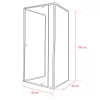 Flexi falsíkra szerelhető szögletes zuhanykabin 90x90 cm zuhanytálca nélkül