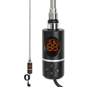   Elektromos fűtőpatron törölközőszárító radiátorhoz digitális hőfokszabályozóval 800W fekete