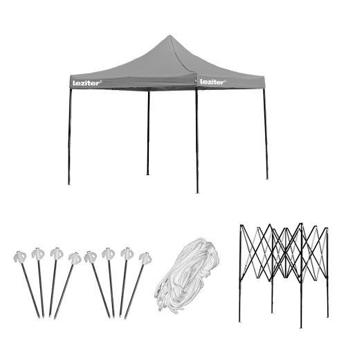 Összecsukható kerti pavilon 3x3 m szürke