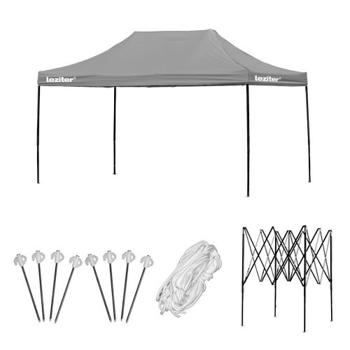 Összecsukható kerti pavilon 3x4,5 m szürke