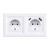 Nova földelt csatlakozóaljzat dugalj 16A 250V USB csatlakozóval fehér kerettel