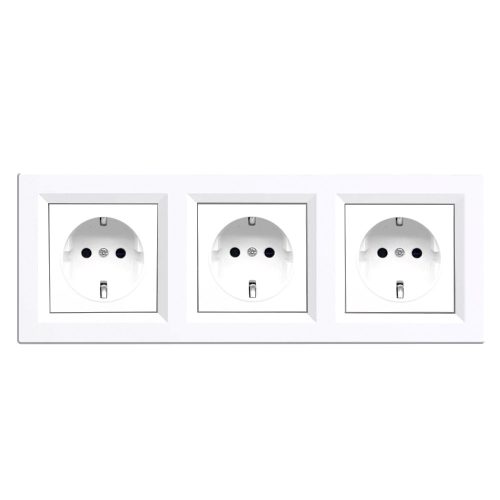 Nova III földelt dugalj  fehér kerettel