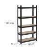 Nagy teherbírású polc 180x90x30 cm 175 kg fekete
