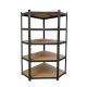 Nagy teherbírású sarokpolc 180x70x40-40 cm 175 kg fekete