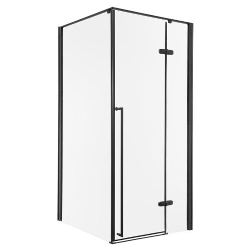 Long 100x80 fekete szögletes zuhanykabin tálca nélkül