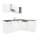 Yorki 220 sarok konyhabútor fehér korpusz,selyemfényű fehér fronttal
