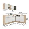 Yorki 220 sarok konyhabútor sonoma tölgy korpusz,selyemfényű fehér fronttal
