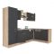 Yorki 280 sarok konyhabútor sonoma tölgy korpusz,selyemfényű antracit fronttal polcos szekrénnyel