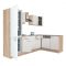 Yorki 280 sarok konyhabútor sonoma tölgy korpusz,selyemfényű fehér fronttal alulagyasztós hűtős szekrénnyel