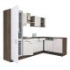 Yorki 280 sarok konyhabútor yorki tölgy korpusz,selyemfényű fehér fronttal alulagyasztós hűtős szekrénnyel