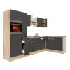Yorki 310 sarok konyhabútor sonoma tölgy korpusz,selyemfényű antracit fronttal