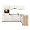 Yorki 310 sarok konyhabútor sonoma tölgy korpusz,selyemfényű fehér fronttal