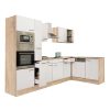 Yorki 310 sarok konyhabútor sonoma tölgy korpusz,selyemfényű fehér fronttal