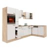 Yorki 310 sarok konyhabútor sonoma tölgy korpusz,selyemfényű fehér fronttal
