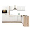 Yorki 310 sarok konyhabútor sonoma tölgy korpusz,selyemfényű fehér fronttal