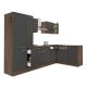 Yorki 310 sarok konyhabútor yorki tölgy korpusz,selyemfényű antracit fronttal polcos szekrénnyel