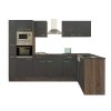 Yorki 310 sarok konyhabútor yorki tölgy korpusz,selyemfényű antracit fronttal