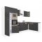 Yorki 340 sarok konyhabútor fehér korpusz,selyemfényű antracit fronttal