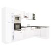 Yorki 340 sarok konyhabútor fehér korpusz,selyemfényű fehér fronttal