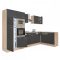 Yorki 340 sarok konyhabútor sonoma tölgy korpusz,selyemfényű antracit fronttal