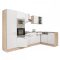 Yorki 340 sarok konyhabútor sonoma tölgy korpusz,selyemfényű fehér fronttal polcos szekrénnyel