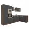 Yorki 340 sarok konyhabútor yorki tölgy korpusz,selyemfényű antracit fronttal polcos szekrénnyel