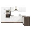 Yorki 340 sarok konyhabútor yorki tölgy korpusz,selyemfényű fehér fronttal