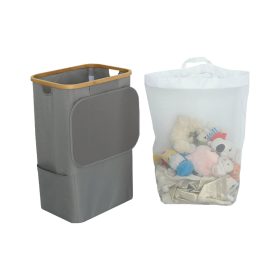 Szennyeskosár 100L szürke 44x33x67 cm