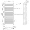 Íves törölközőszárító radiátor 1400x600 mm fehér