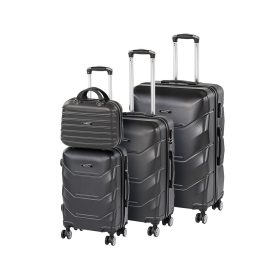 TraveLux Max gurulós bőrönd szett fekete