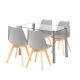 Velon 4+1 étkező garnitúra fehér-szürke