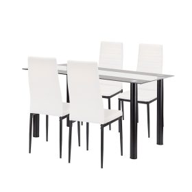 Denton 4+1 étkező garnitúra fehér-fekete