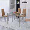 Berna 140 cm szögletes üveg étkezőasztal transparent