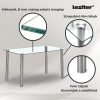 Berna 140 cm szögletes üveg étkezőasztal transparent