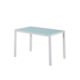 Ezra 120 cm szögletes üveg étkezőasztal fehér