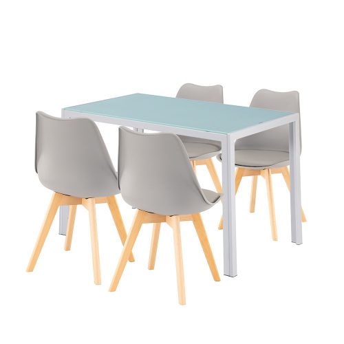 Liva 4+1 étkező garnitúra fehér-szürke