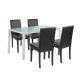 Mira 4+1 étkező garnitúra fehér-fekete