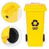Hulladéktároló 120 l sárga, gumikerekekkel