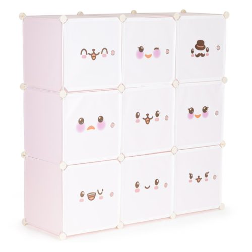 Rózsaszín játéktároló szekrény 110x37x110 cm