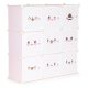 Rózsaszín játéktároló szekrény 110x37x110 cm