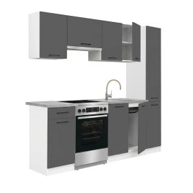 Praktik 210 konyhabútor fehér korpusz, antracit front