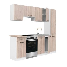 Praktik 210 konyhabútor fehér korpusz, sonoma tölgy front