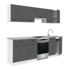 Praktik 240 konyhabútor fehér korpusz, antracit front