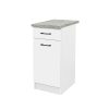 Praktik 40 alsó szekrény 1 ajtós 1 fiókos, fehér-fehér