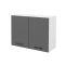 Praktik 80 felső szekrény 2 ajtós, fehér-antracit