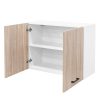 Praktik 80 felső szekrény 2 ajtós, fehér-sonoma tölgy