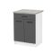 Praktik 60 alsó szekrény 2 ajtós 1 fiókos, fehér-antracit