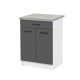 Praktik 60 alsó szekrény 2 ajtós 1 fiókos, fehér-antracit