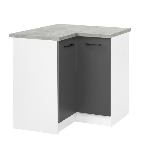 Praktik 90 alsó sarok szekrény 2 ajtós, fehér-antracit