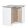 Praktik 90 alsó sarok szekrény 2 ajtós, fehér-sonoma tölgy